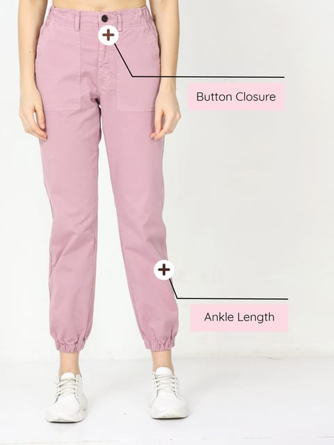 Women Vintage Pink Jogger Pants