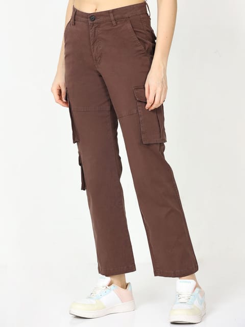 Women Vintage Brown Cargo