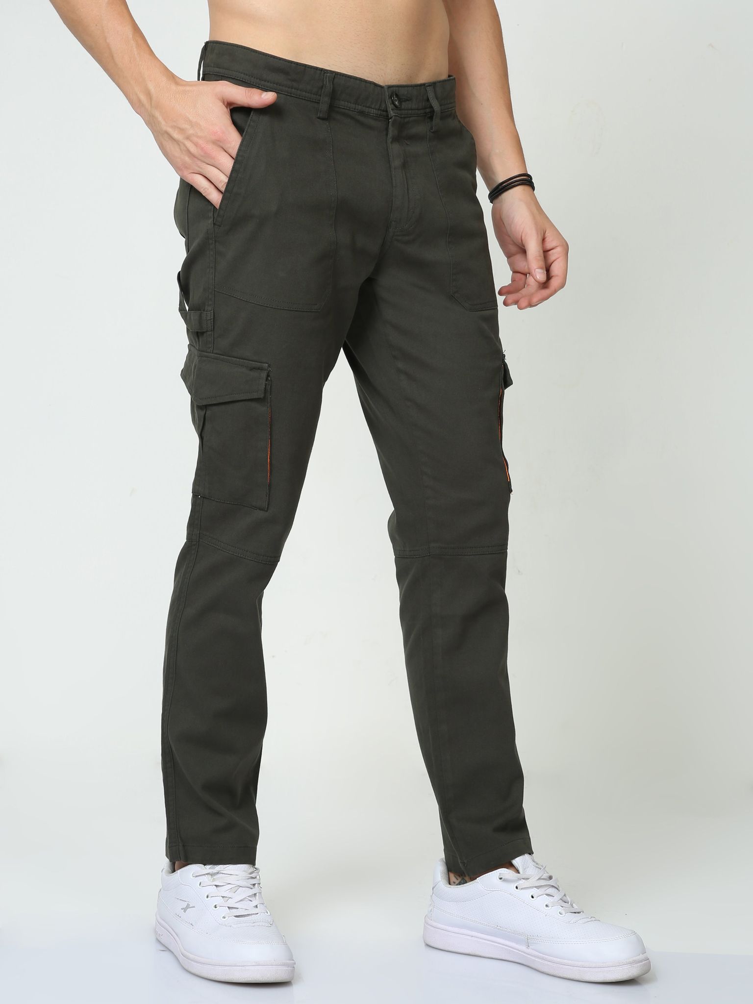 Men Classic Olive Cargo Pants