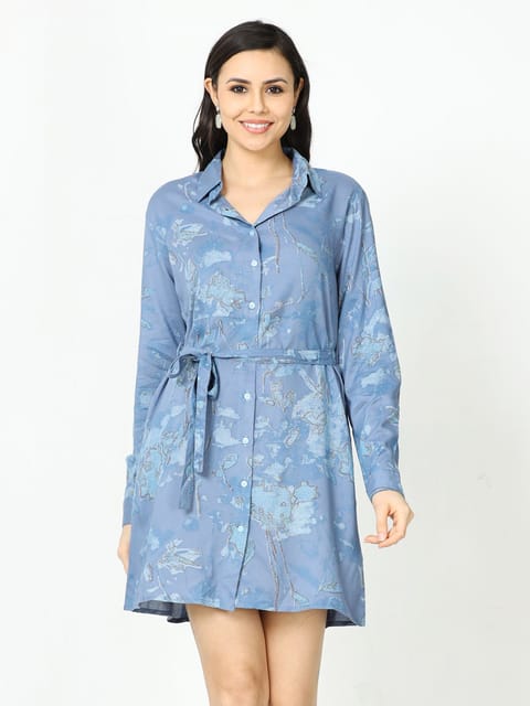 Women Brunch Affair Blossom Blue Dress