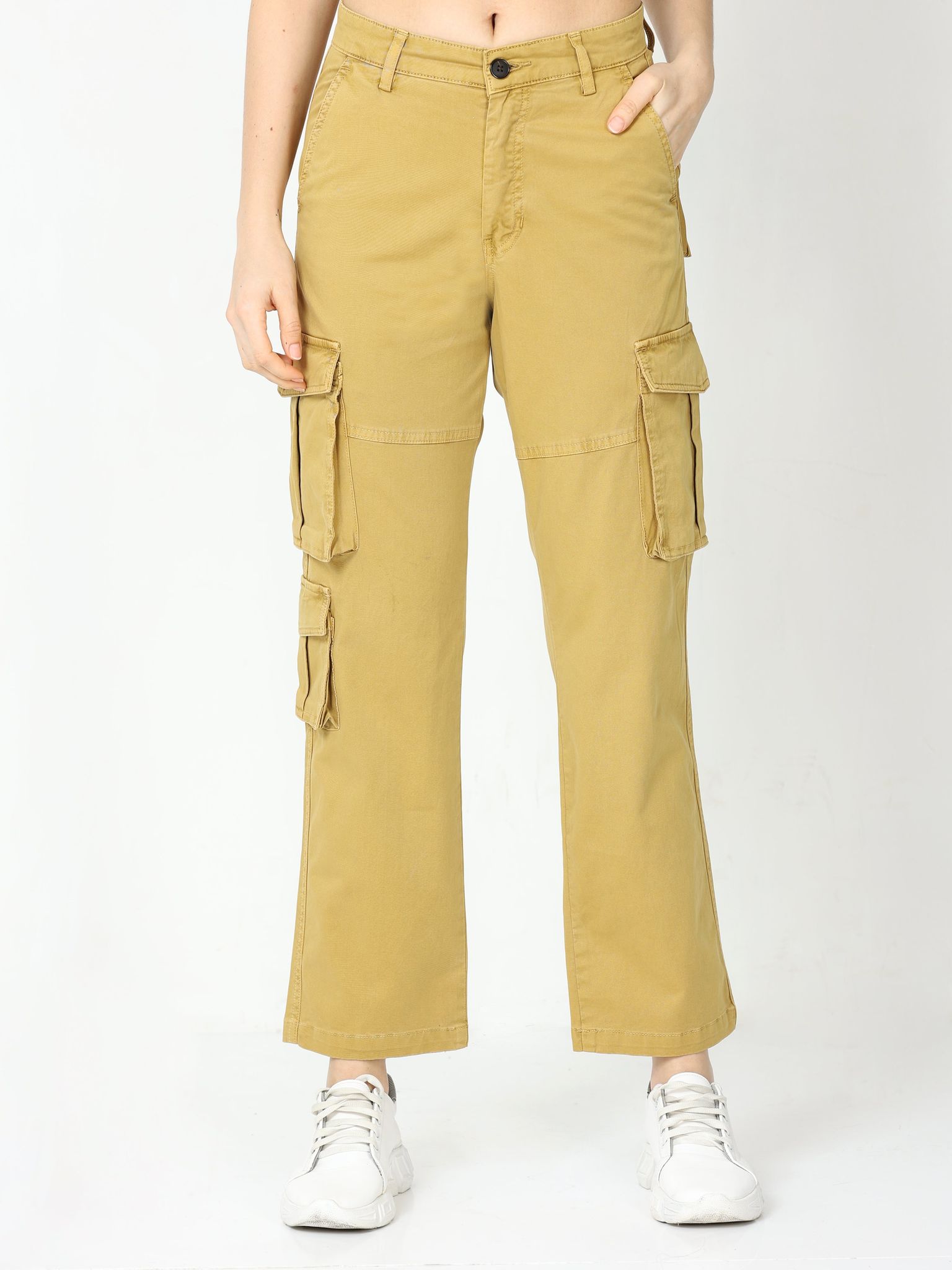 Women Vintage Khaki Cargo