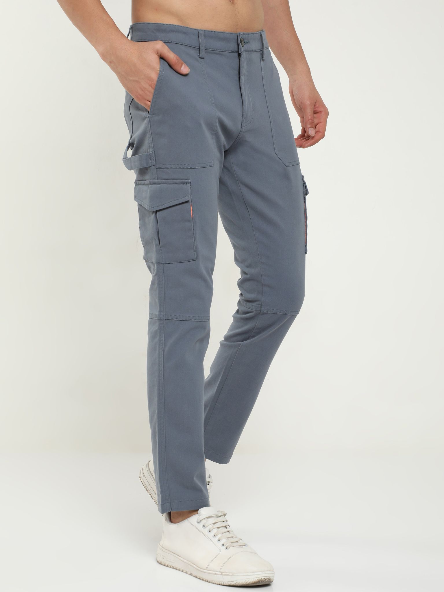 Men Classic Grey Cargo Pants