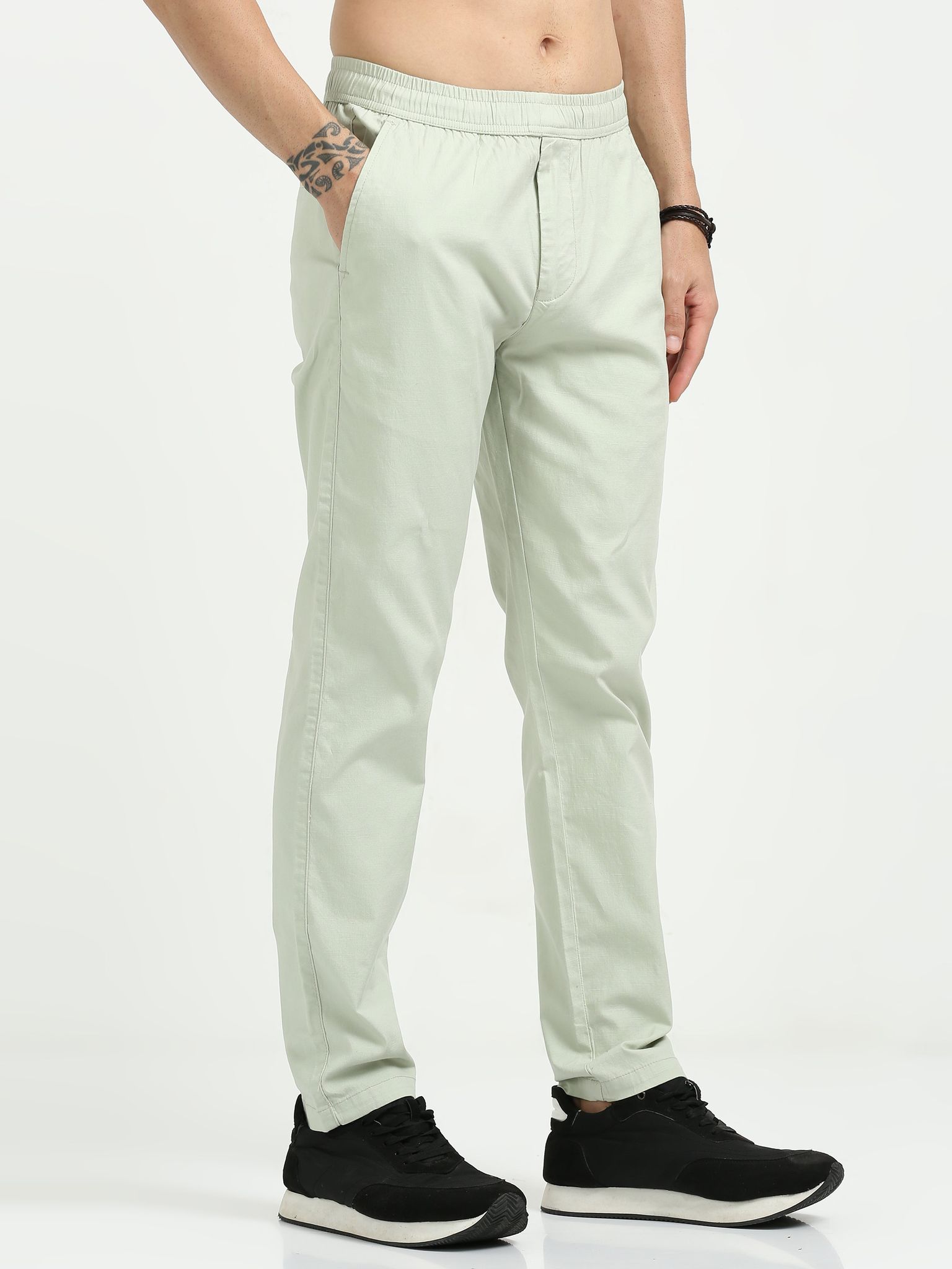 Lazy Linen Comfy Trouser - Fern