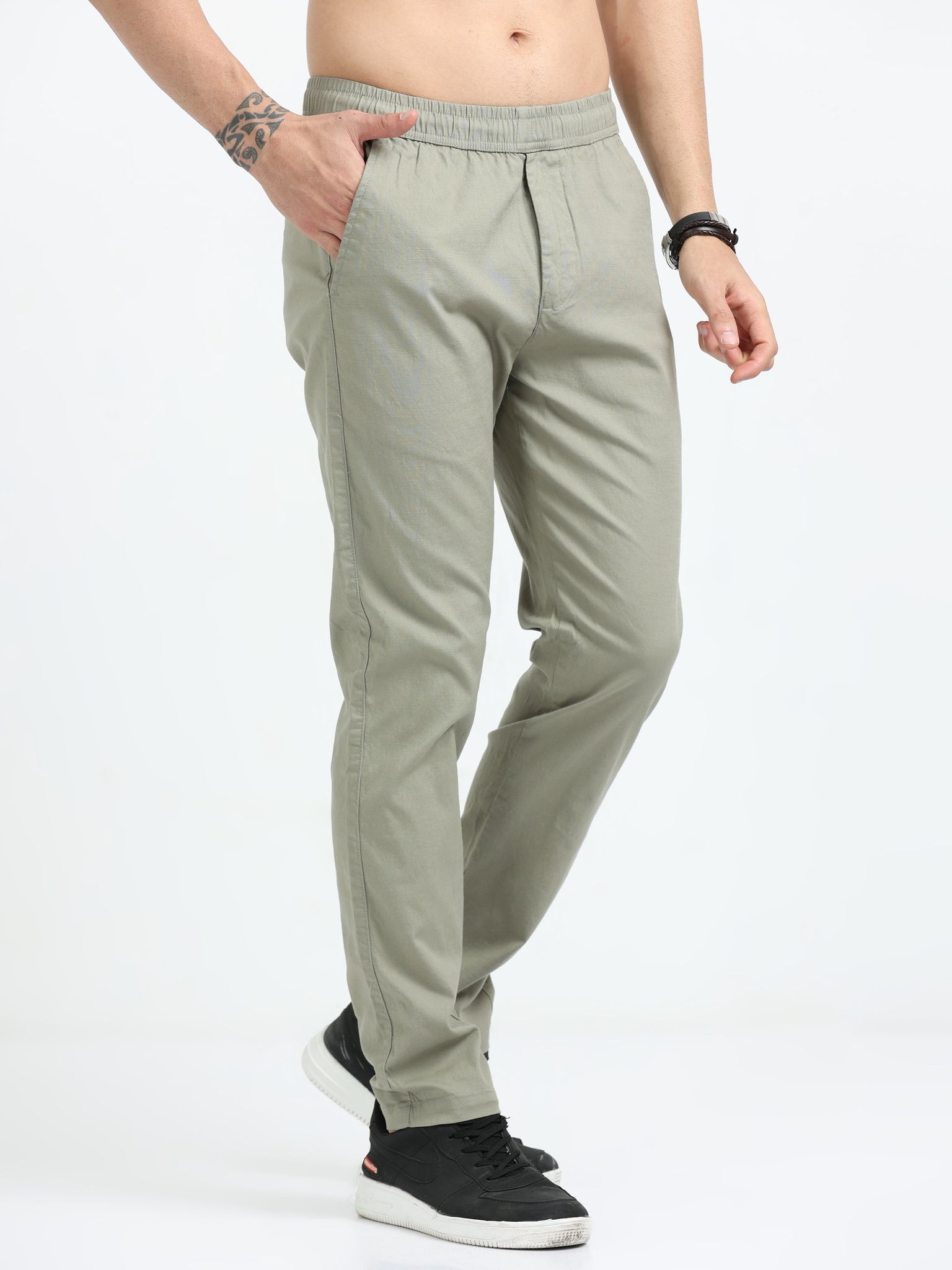 Lazy Linen Comfy Trouser - Olive