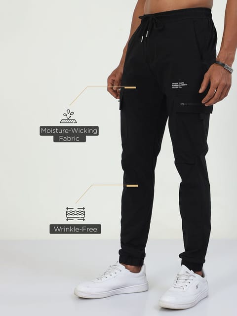 UltraLite Flexi Cargo Joggers-Black