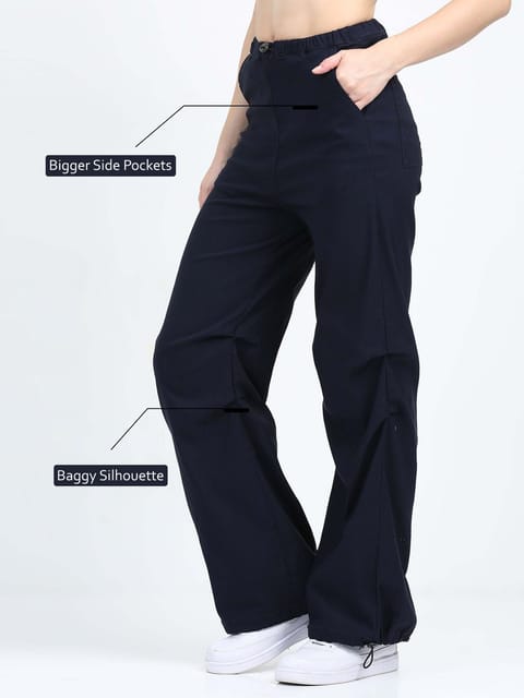 Women Parachute Trouser-Navy