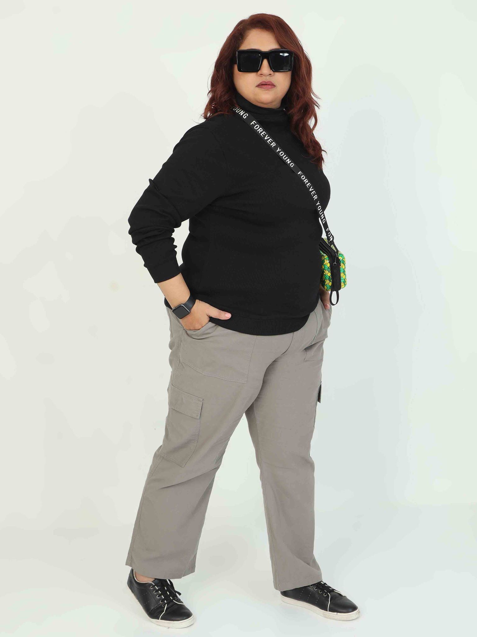 Women's Curve Cargos-Khakhi