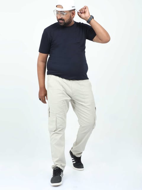 Men's Plus Size Beige Cargo