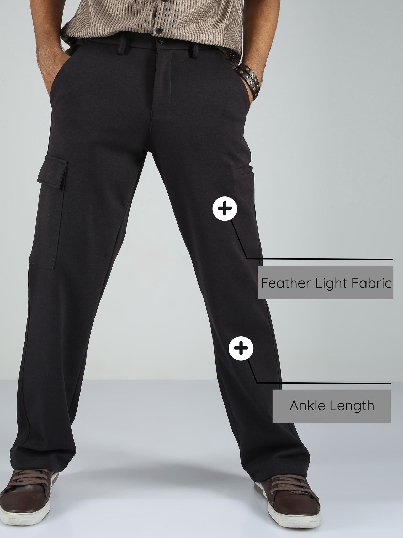 Men Straight Pant-Black