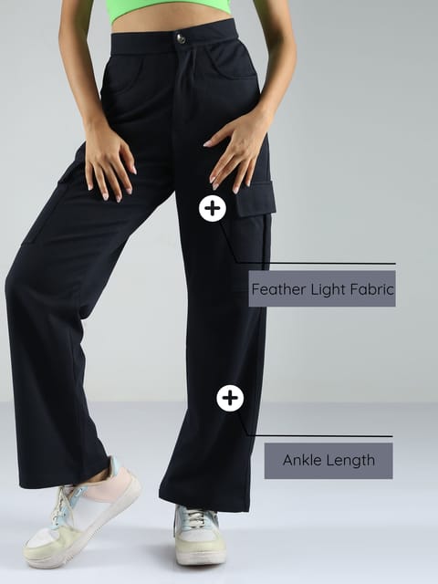 Women Straight Pant-Navy