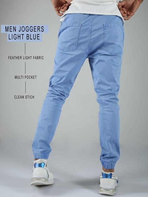 Men Joggers-Light Blue