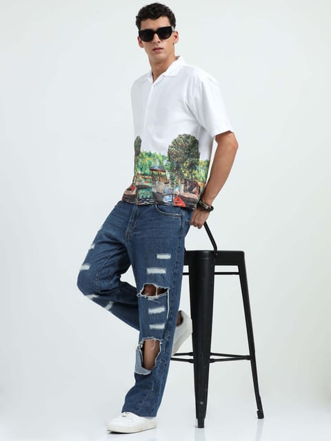 Men Countryside Oversized Shirts-Country Side