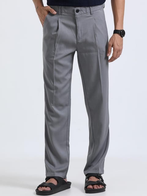 Men Bon Voyage Pleat Pant-Dk Grey