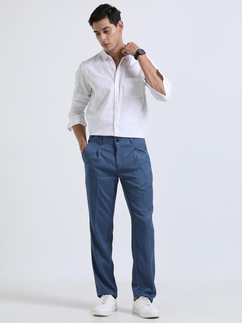 Men Bon Voyage Pleat Pant-Royal Blue