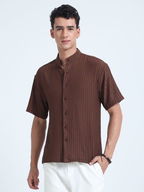 Men Summer Floruit Shirts-Rustic