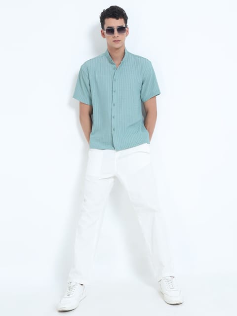 Men Summer Floruit Shirts-Mint