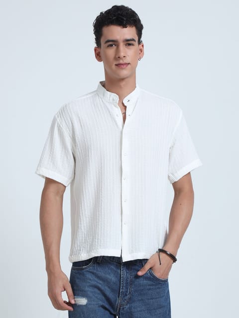 Men Summer Floruit Shirts-White