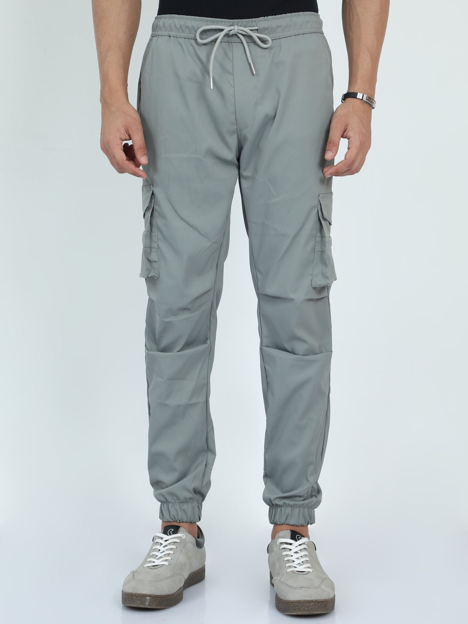 Men Street Cargo Joggers-Ash