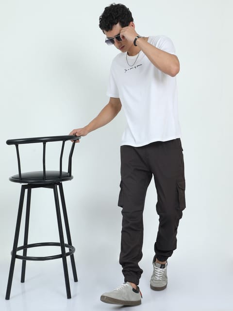 Men Street Cargo Joggers-Coffee