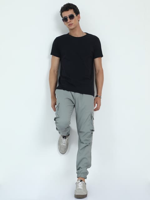 Men Street Cargo Joggers-Ash