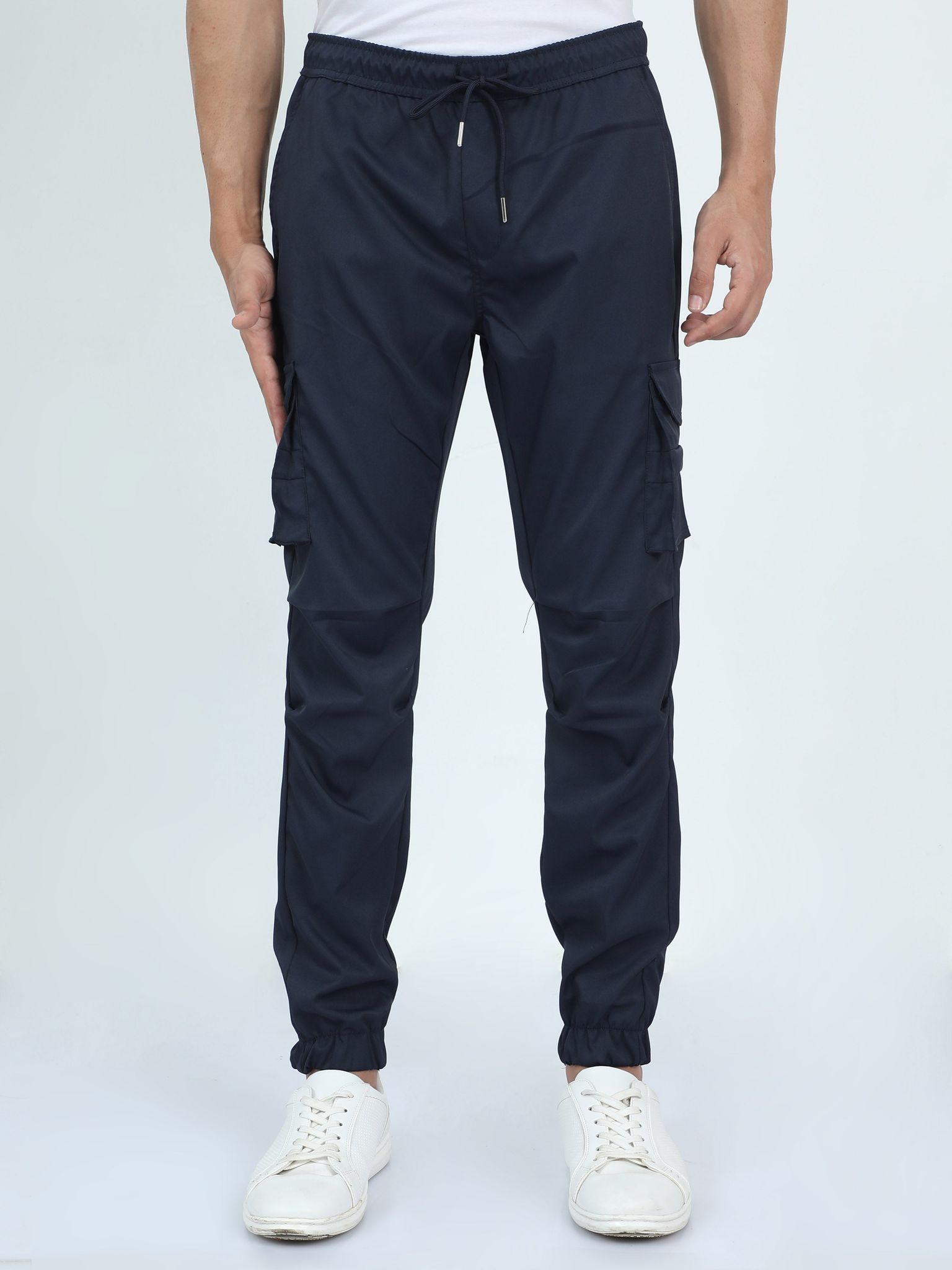 Men Street Cargo Joggers-Navy