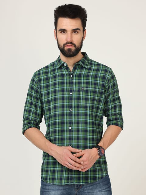 Lt.Green Full Sleeve Checks Shirt 22USH0333