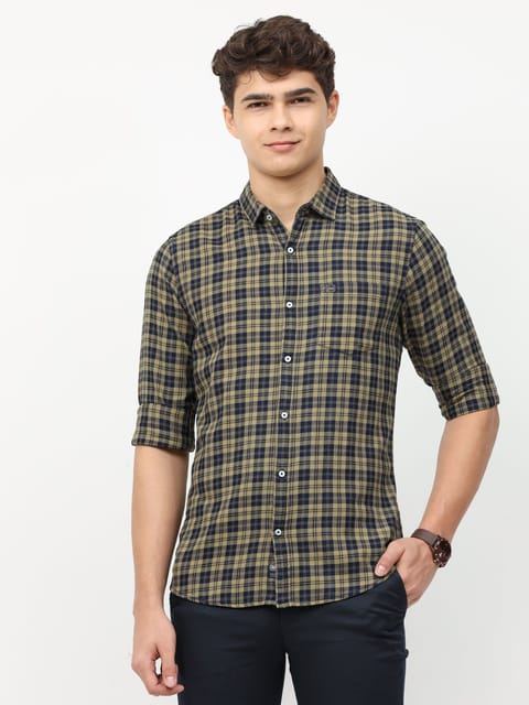 Yellow Full Sleeve Checks Shirt 22USH0319