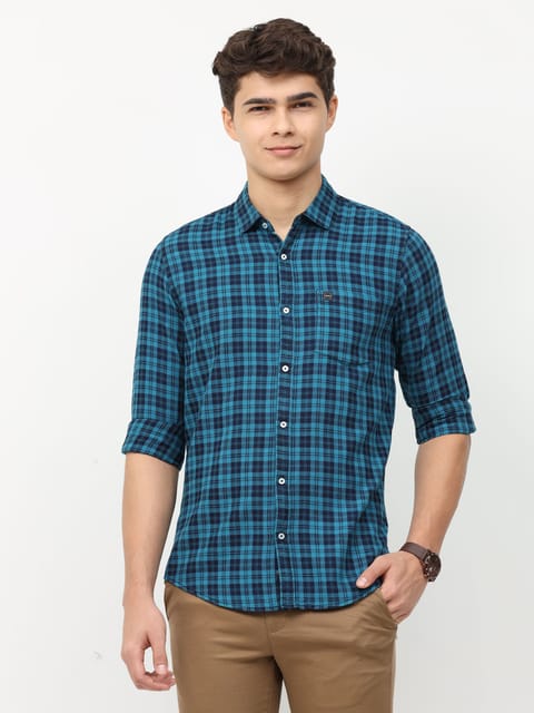 Blue Full Sleeve Checks Shirt 22USH0318