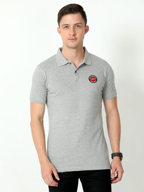 Urbaro Grey Half Sleeve Polo T-shirt 22UTS0020