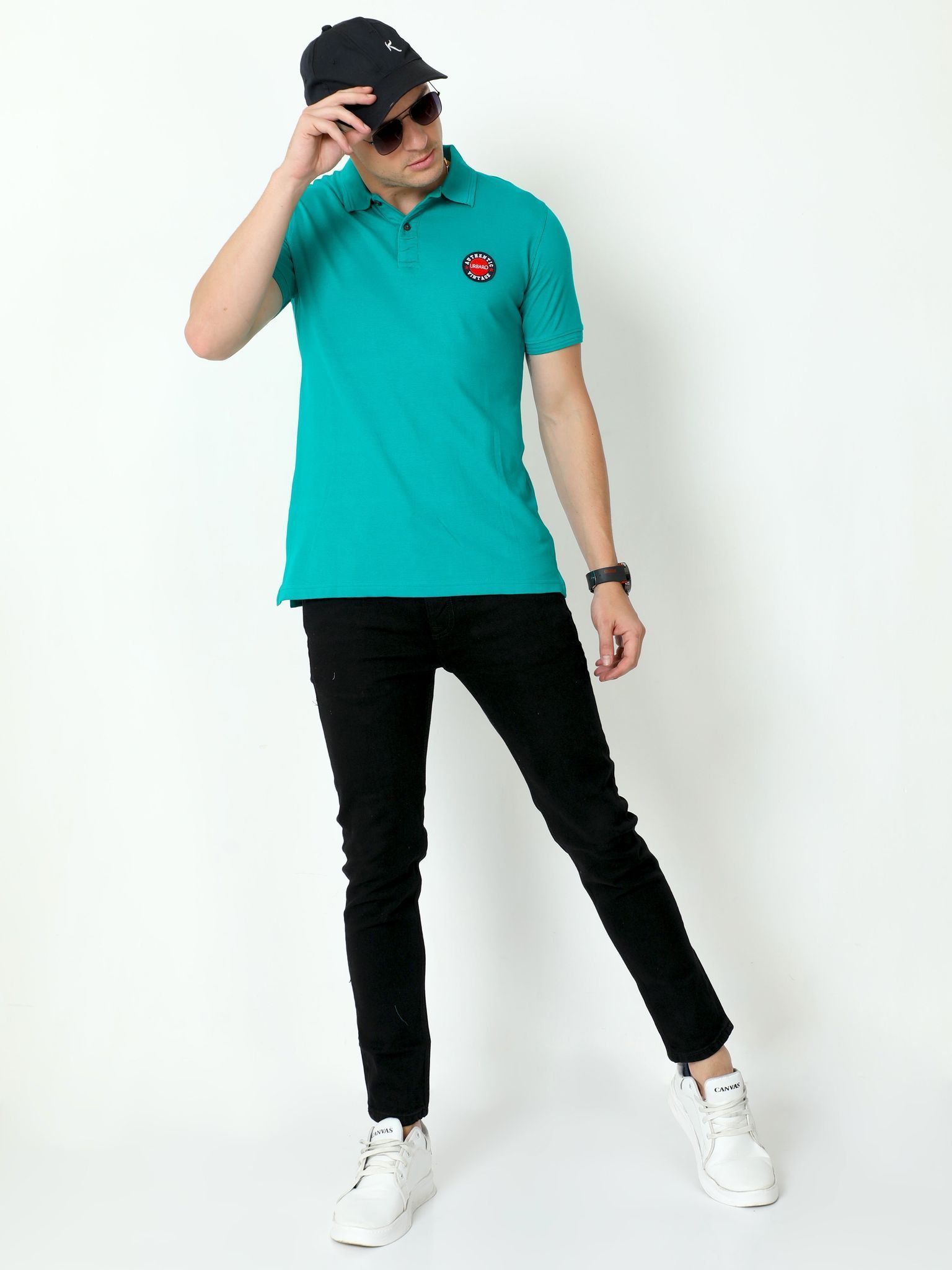 Urbaro Green Half Sleeve Polo T-shirt 22UTS0019