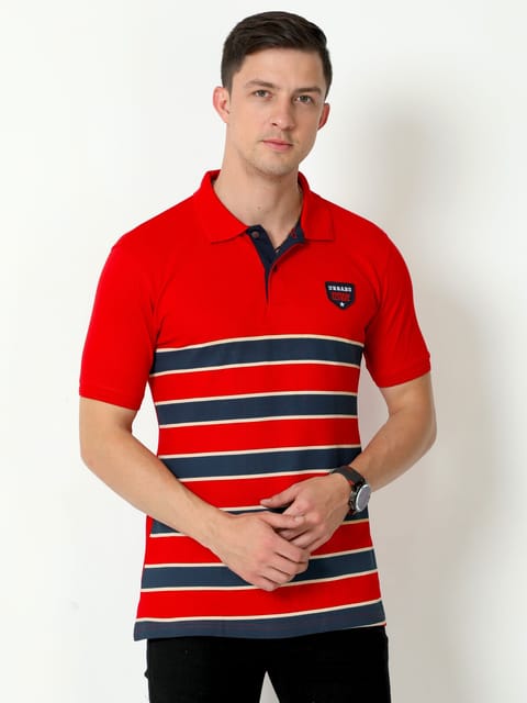 Urbaro Red Half Sleeve Polo T-shirt 22UTS0015