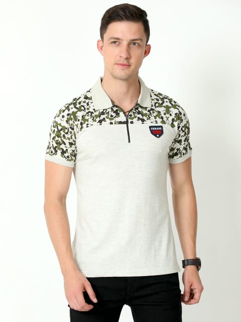 Urbaro ECRU Half Sleeve Polo T-shirt 22UTS0012