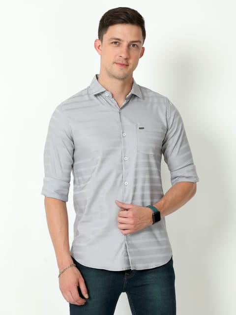 Urbaro Grey Full Sleeve Plain Shirt 22USH0823