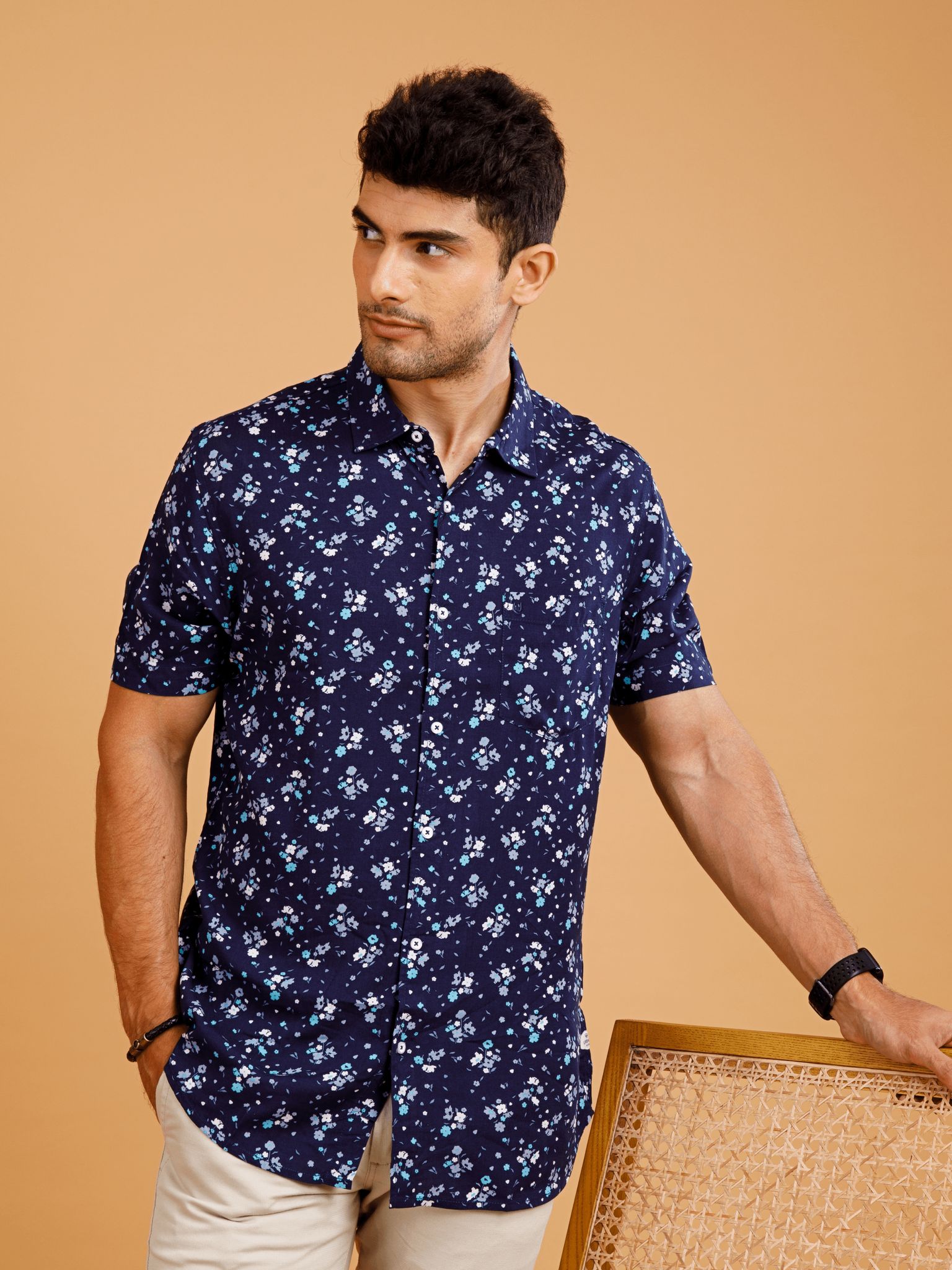 Driftwood Floral Navy Print Shirt 22USH1104