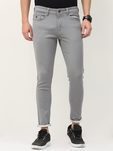 Urbaro Grey Flatfront Plain Trousers 22UTR0004