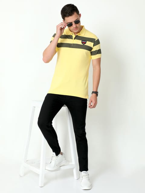 Urbaro Yellow Half Sleeve Polo T-shirt 22UTS0023