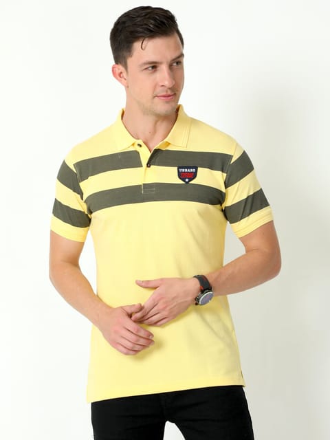 Urbaro Yellow Half Sleeve Polo T-shirt 22UTS0023