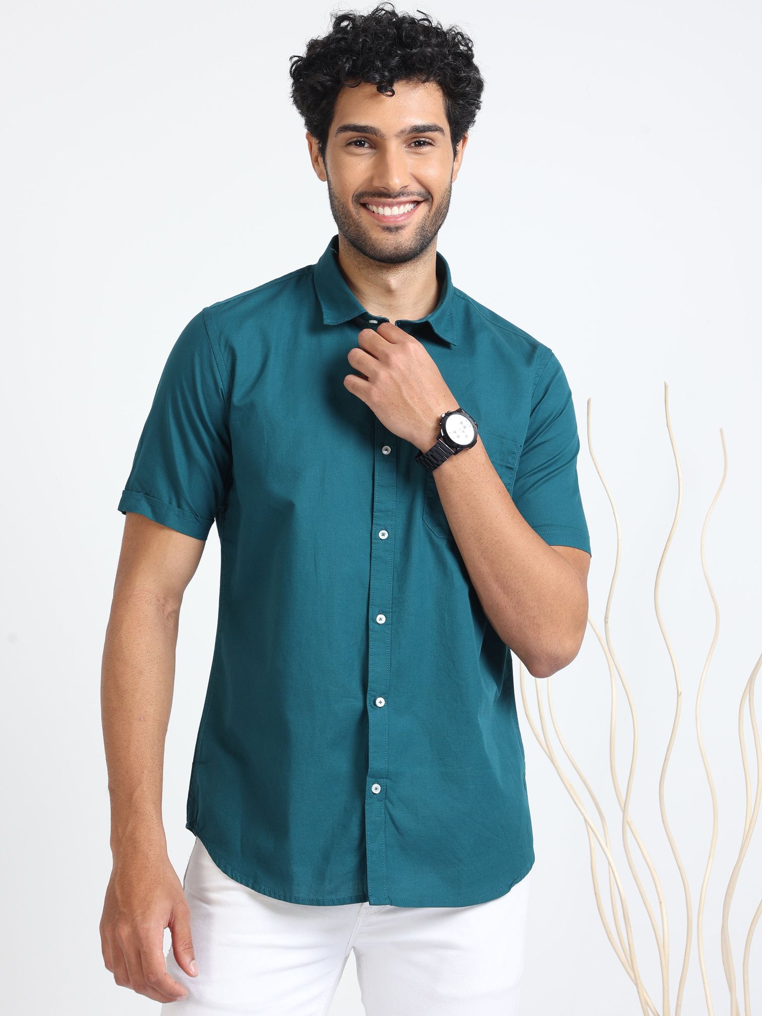 Green Jet Plain Shirt 23USH1201