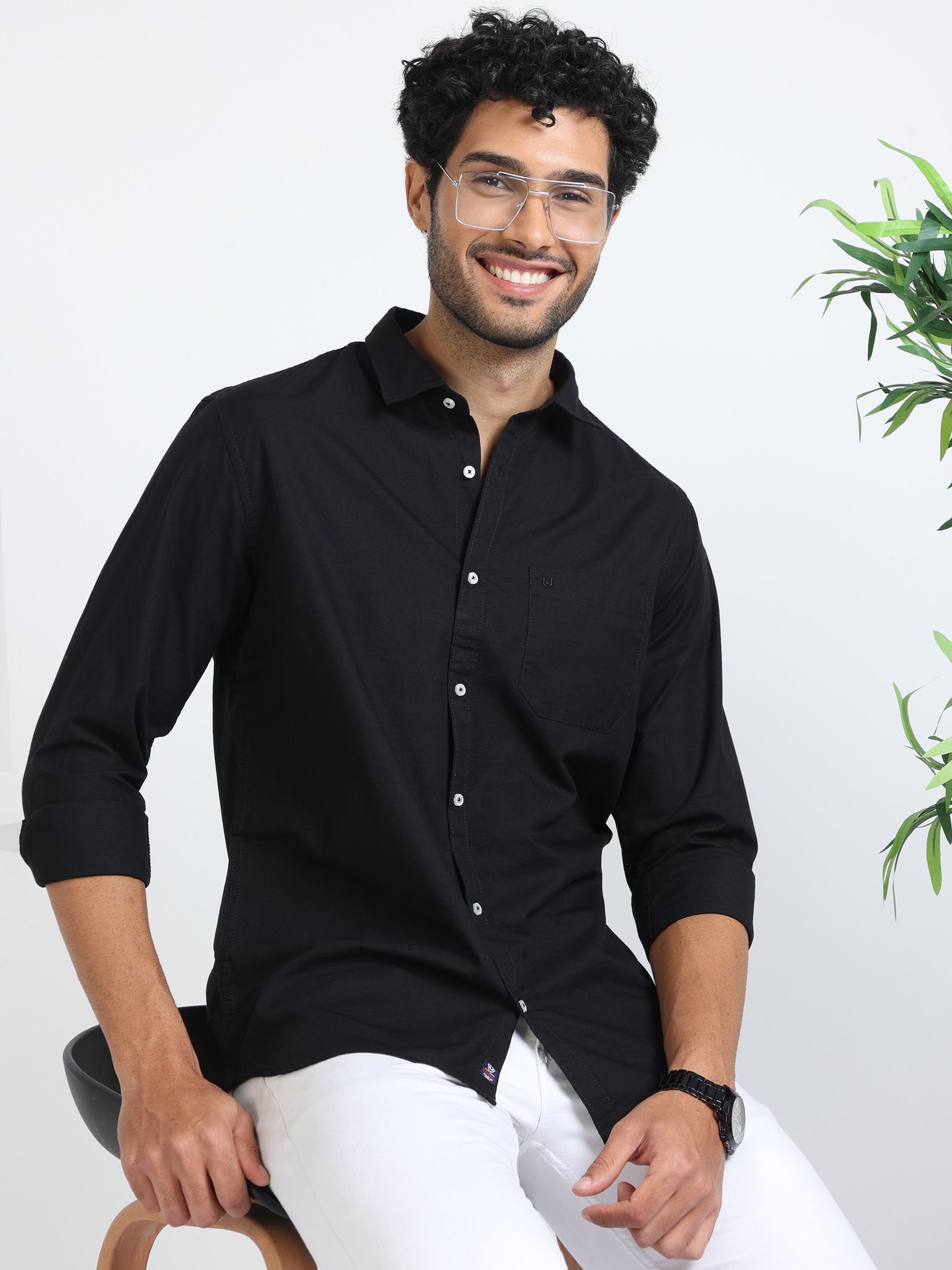 Black Jet Plain Shirt 23USH1198