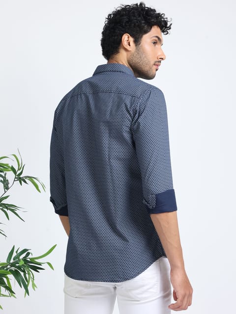 Geometric Blue Shirt 23USH1127