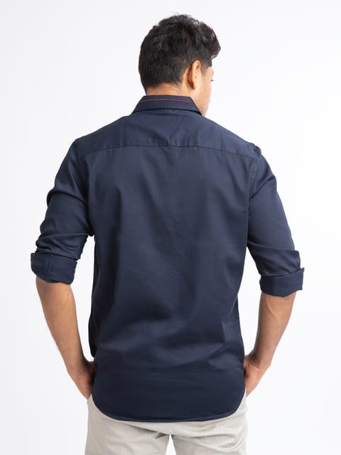 Navy 2-way stretch shirt 23USH1324