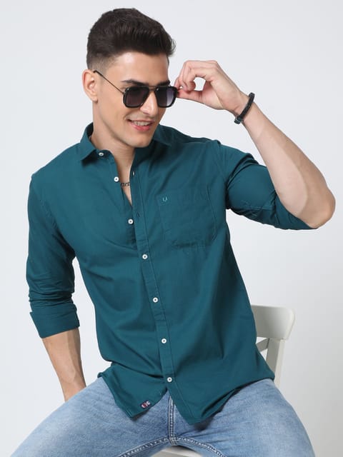 Urbaro Dark Green Shirt For Men 23USH1200