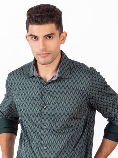 Dark green ZIGZAG Shirt 23USH1357