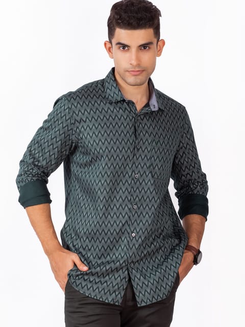 Dark green ZIGZAG Shirt 23USH1357