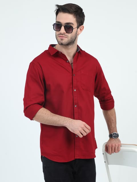 Maroon Melody Medley Plain Shirt 23USH1752