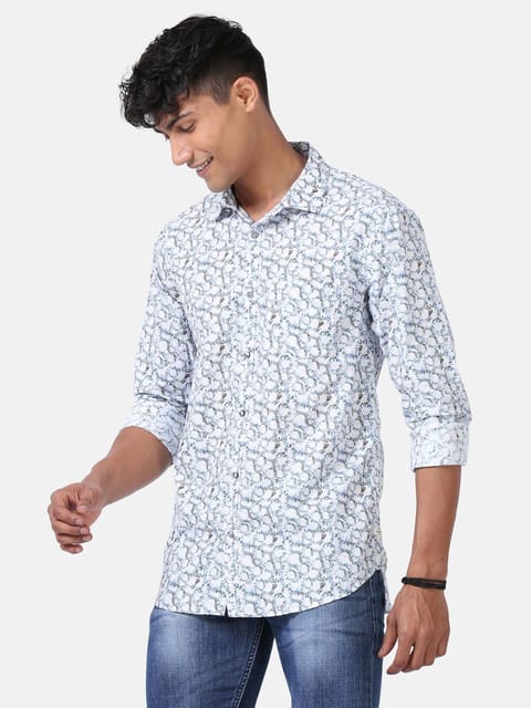 Blue hue print shirt 23USH1564