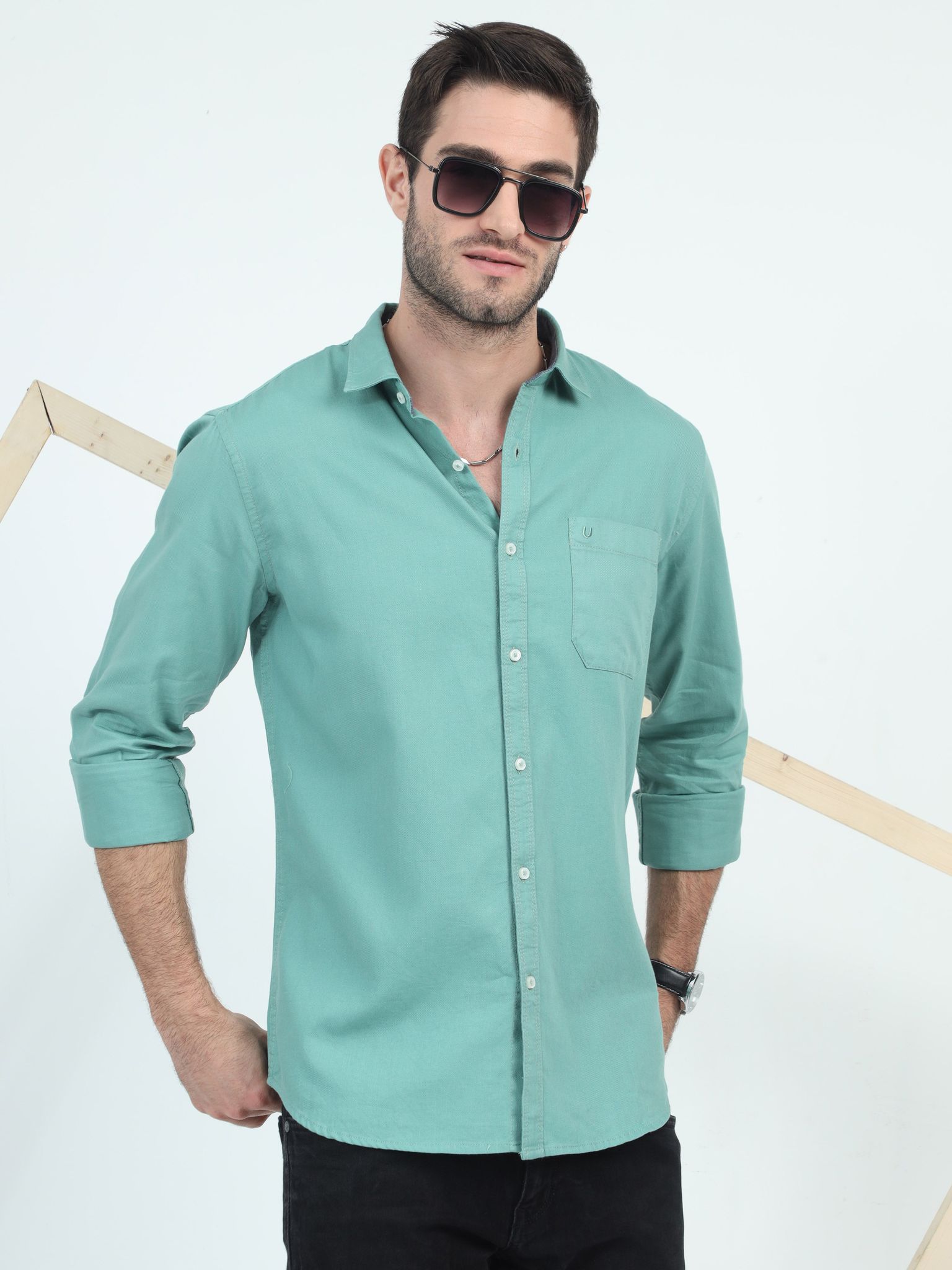 Lime Luminescence Luxe Plain Shirt 23USH1753