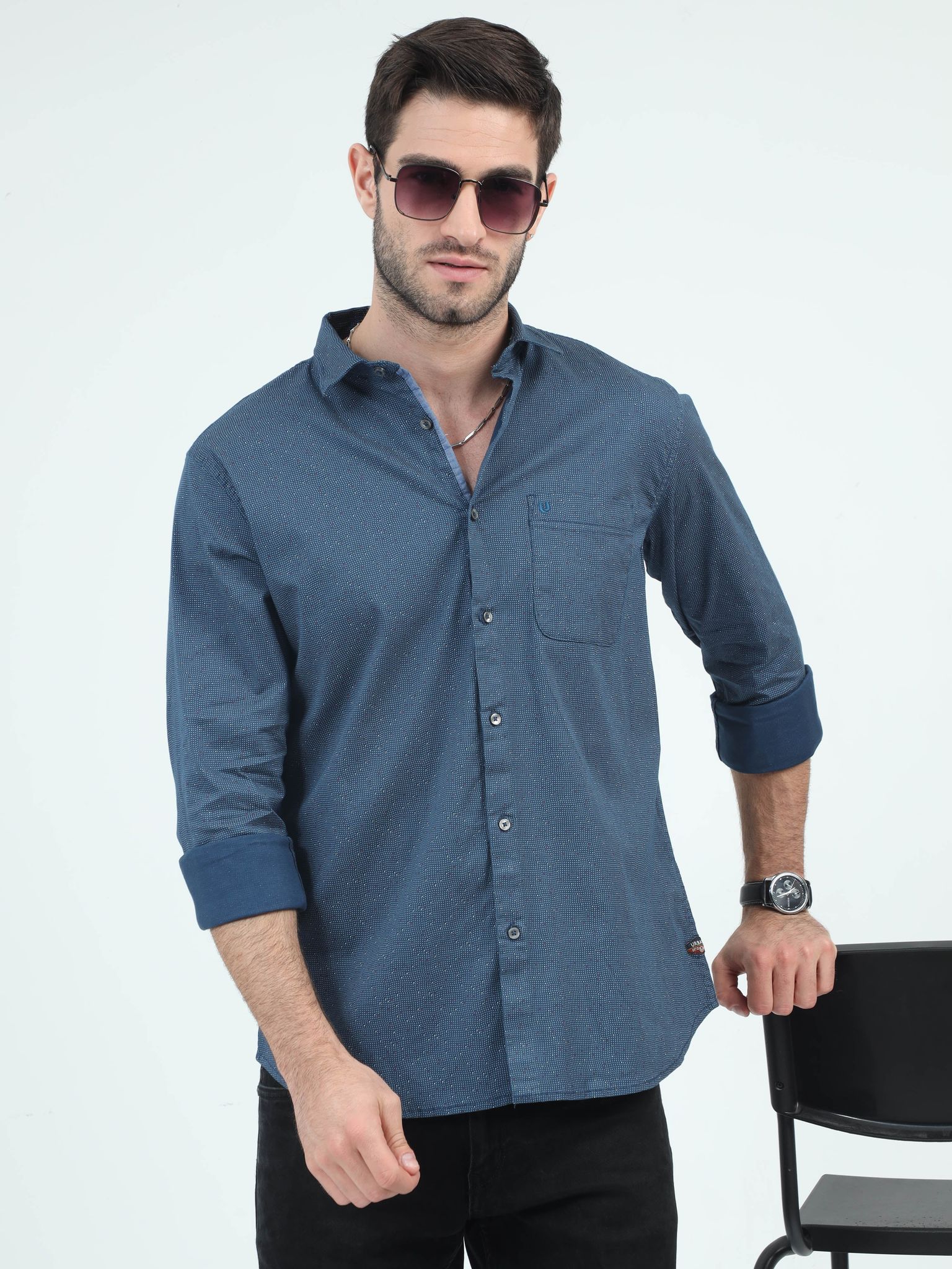 Navy Nights Niche Plain Shirt 23USH1734