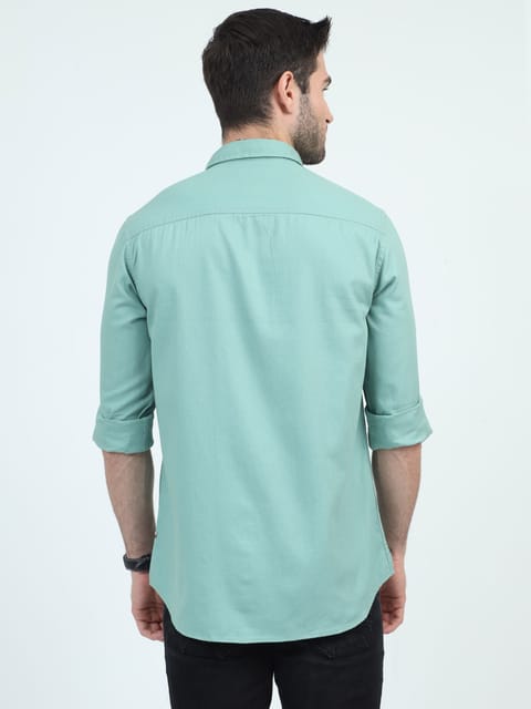 Pure Simplicity Solid Green Shirt 23USH1682