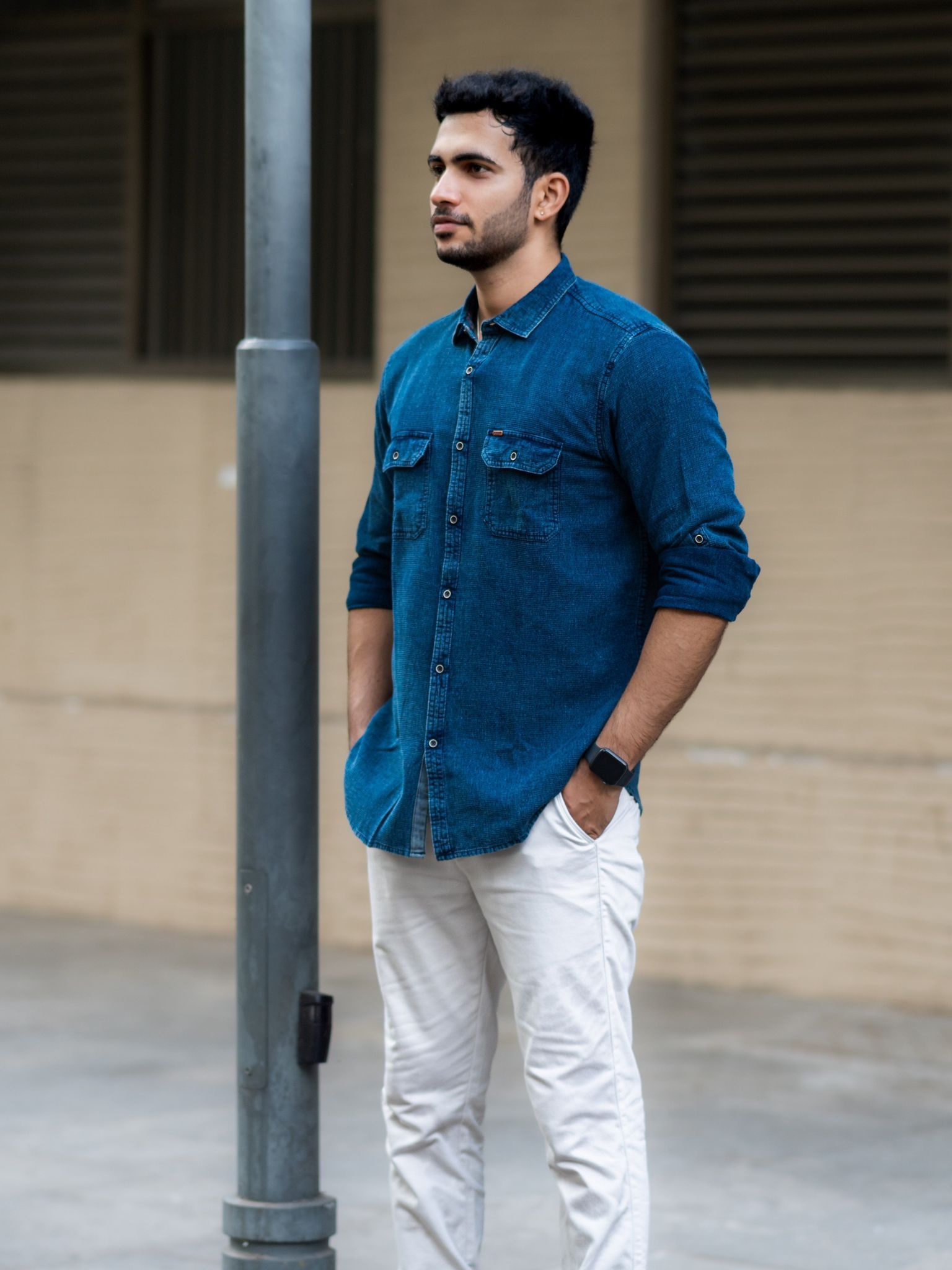 Nautical Navy Indigo Denim Shirt 23USH1884